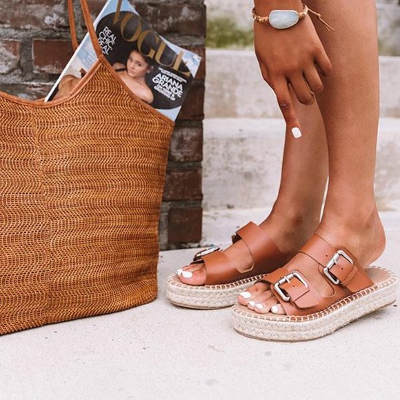 Tan Amette Buckle Slip On Espadrille - Picture 3 of 6